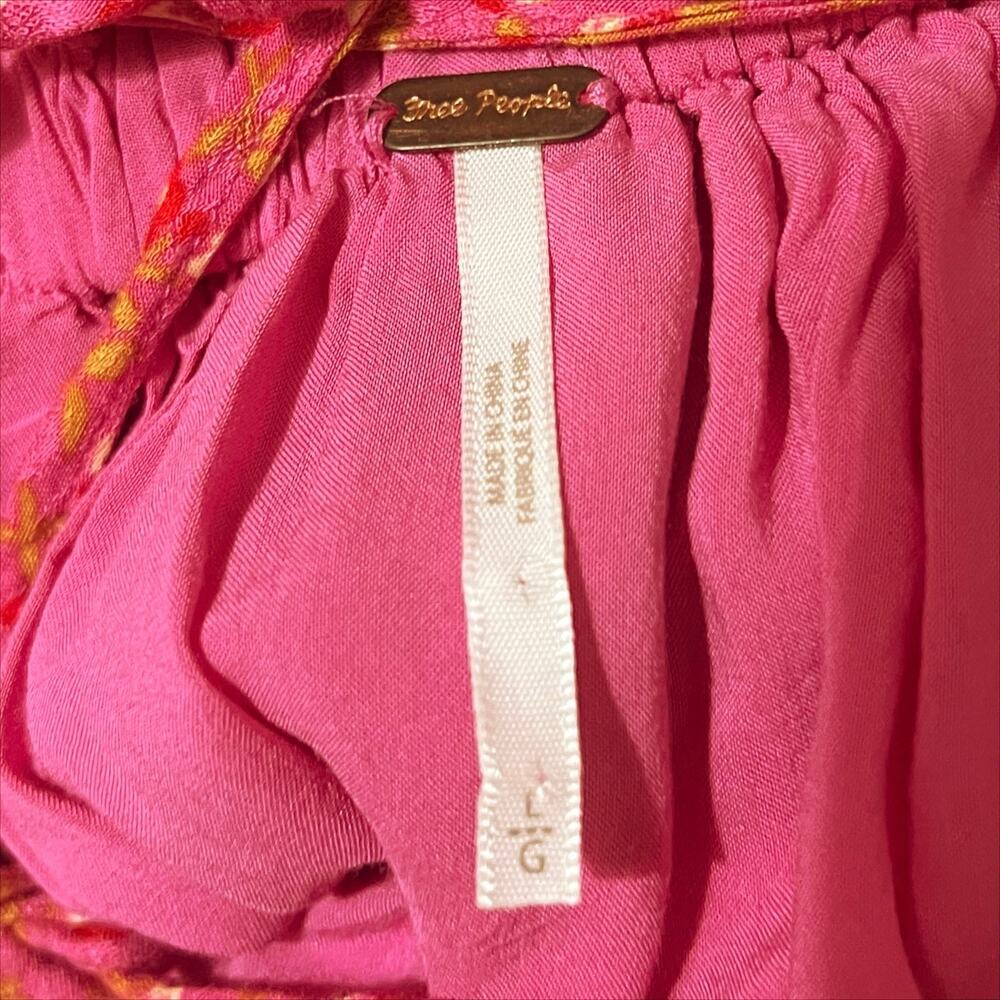 Free People Florence Mini Dress in Pink Floral Combo Size Large - Picture 6 of 9